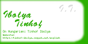 ibolya tinhof business card